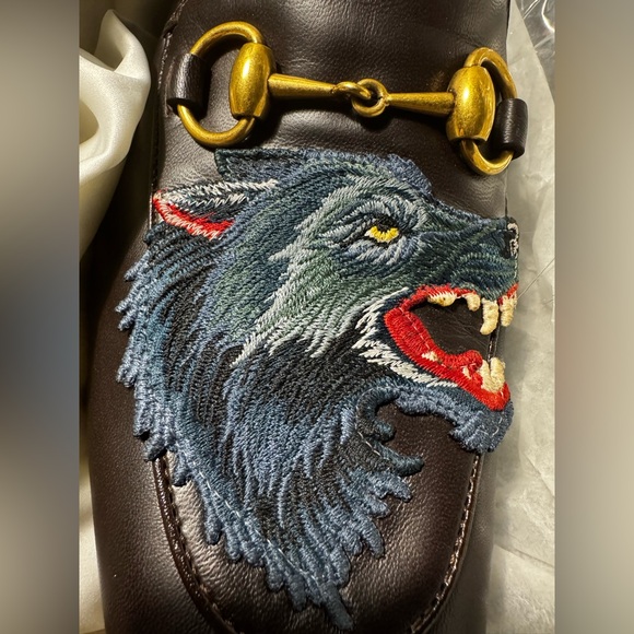 Gucci Men’s Horsebit Loafers w/ Embroidered Wolf – Size 7 – NWT - Picture 6 of 10